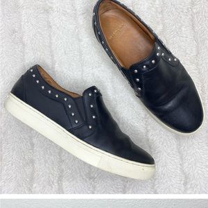 GIVENCHY Black Leather Studded Accent Slip-On EUR 38 Sneakers